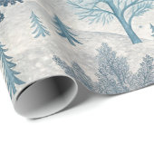冬お洒落城の風景（青と灰色） ラッピングペーパー (ロールコーナー)