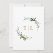 冬お洒落植物学モノグラム結婚ズ 招待状 (裏面)