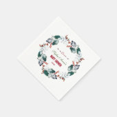 冬お洒落聖ベリーリースベビーシャワー スタンダードカクテルナプキン (角)