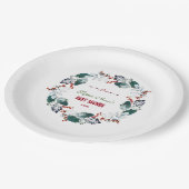 冬お洒落聖ベリーリースベビーシャワー ペーパープレート (アングル)