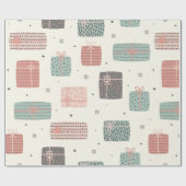 冬かわいいギフトパステルパターンクリスマス ラッピングペーパー (フラット)