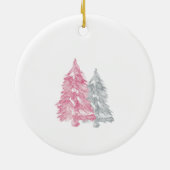 冬かわいいクマのベビーガール妊娠のお知らせ セラミックオーナメント (裏面)