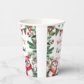 冬かわいいペンギンのクリスマス第1誕生日 紙コップ (左)