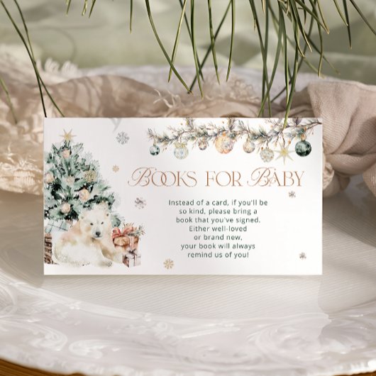 冬かわいいホッキョクグマの本ベビーチケット エンクロージャーカード