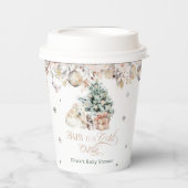 冬かわいいホッキョクグマ赤ちゃんシャワー 紙コップ (正面)