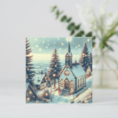 冬かわいらしのクリスマス教会 カード (スタンド正面)