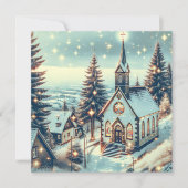 冬かわいらしのクリスマス教会 カード (正面)