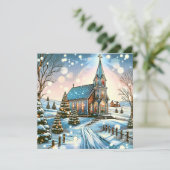 冬かわいらしのクリスマス教会 シーズンカード (スタンド正面)