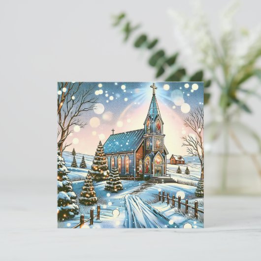 冬かわいらしのクリスマス教会 シーズンカード (スタンド正面)