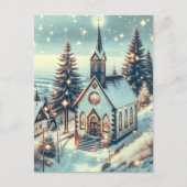 冬かわいらしのクリスマス教会 シーズンポストカード (正面)