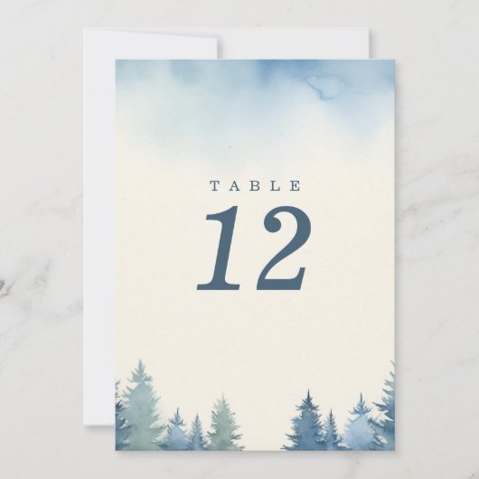 冬かわいらし松青表番号 招待状 (正面)