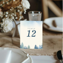 冬かわいらし松青表番号 招待状