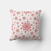 冬かわいらし白に赤いクリスマスの雪 クッション (裏面)