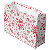 冬かわいらし白に赤いクリスマスの雪 ラージペーパーバッグ (裏面アングル)