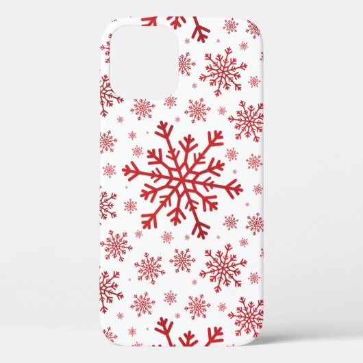 冬かわいらし白に赤いクリスマスの雪 Case-Mate iPhoneケース (裏面)