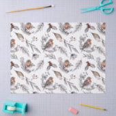 冬かわいらし素朴雀クリスマスプレゼント 薄葉紙 (クラフト)