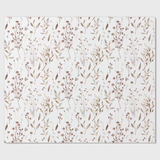 冬かわいらし茶の花と離れの模様 ラッピングペーパー (フラット)