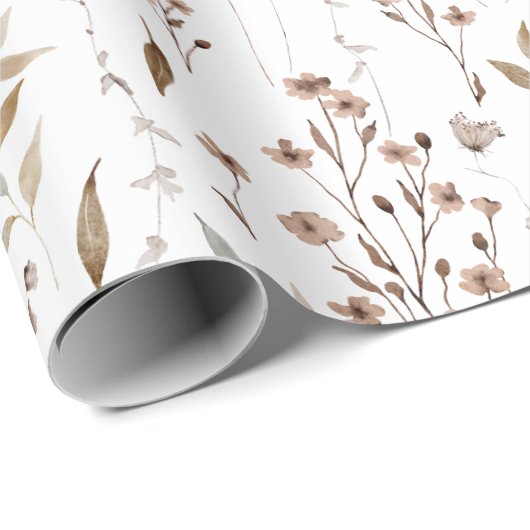 冬かわいらし茶の花と離れの模様 ラッピングペーパー (ロールコーナー)