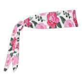 冬かわいらし赤ピンクフローラ水色パターン タイヘッドバンド (回転270)