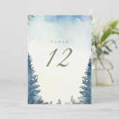 冬かわいらし青松のテーブル番号 招待状 (スタンド正面)