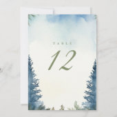 冬かわいらし青松のテーブル番号 招待状 (裏面)