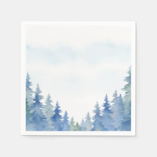 冬かわいらし青松結婚の木 スタンダードカクテルナプキン (正面)
