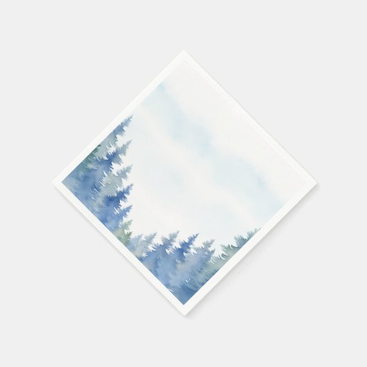 冬かわいらし青松結婚の木 スタンダードカクテルナプキン (角)