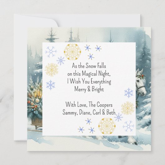 冬かわいらし馬とクリスマスそり (裏面)