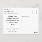 冬かわいらし馬とクリスマスそり ポストカード (裏面)