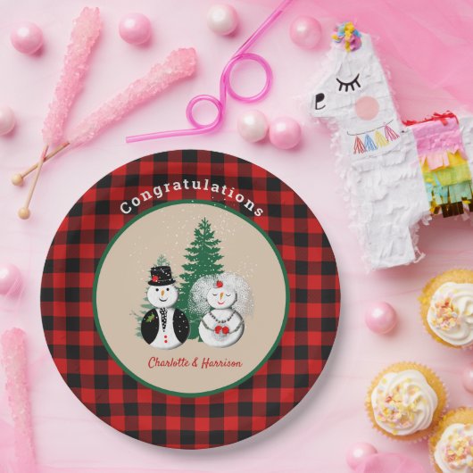 冬が可愛い季節結婚しただ ペーパープレート (パーティー)