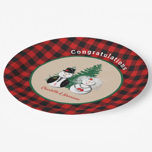 冬が可愛い季節結婚しただ ペーパープレート (アングル)