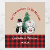 冬が可愛い季節結婚しただ ワインラベル (シングルラベル)