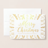 冬が栄える | ゴールドフォイルホリデーフォトカード 箔カード (封筒付き正面)