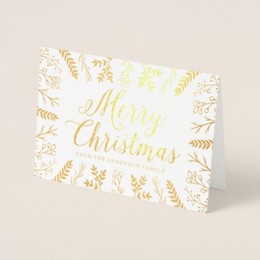 冬が栄える | ゴールドフォイルホリデーフォトカード 箔カード (正面)