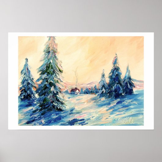 冬が落ち着くプリント ポスター (正面)