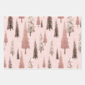 冬きらめくの雪と木のクリスマス ラッピングペーパーシート (正面3)