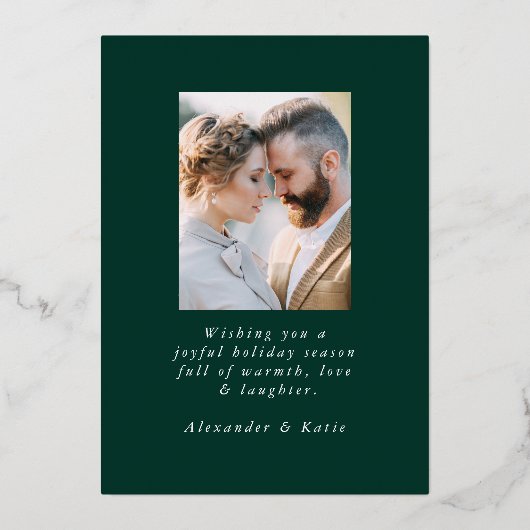 冬きらめく松グリーンと金ゴールド 箔シーズンカード (裏面)