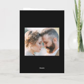 冬きらめく松ブラックメリークリスマスフォト シーズンカード (裏面)