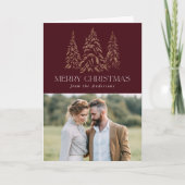 冬きらめく松ブルゴーニュのメリークリスマス シーズンカード (正面)