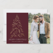 冬きらめく松ブルゴーニュのメリークリスマス シーズンカード (正面)