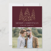 冬きらめく松ブルゴーニュのメリークリスマス シーズンカード (正面)