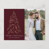 冬きらめく松ブルゴーニュのメリークリスマス シーズンポストカード (正面)
