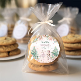 冬くるみ割りフローラ誕生日パーティベビーガール ラウンドシール