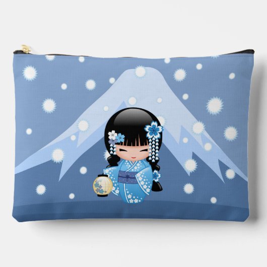 冬こけし人形 – ブルーマウンテンゲイザーガール アクセサリーポーチ (正面)