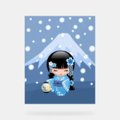 冬こけし人形 – ブルーマウンテンゲイザーガール アクリルサイン (正面)