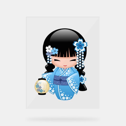 冬こけし人形 – ブルーマウンテンゲイザーガール アクリルサイン (正面)