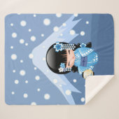 冬こけし人形 – ブルーマウンテンゲイザーガール シェルパブランケット