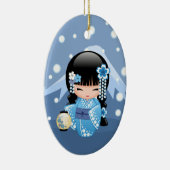 冬こけし人形 – ブルーマウンテンゲイザーガール セラミックオーナメント (右)