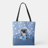 冬こけし人形 – ブルーマウンテンゲイザーガール トートバッグ (裏面)