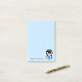 冬こけし人形 – ブルーマウンテンゲイザーガール ポストイット (デスク上)